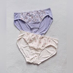 Set Of 2 Pairs US-L/JP-3L Japanese Classic Glittery Floral Embroidery Panties